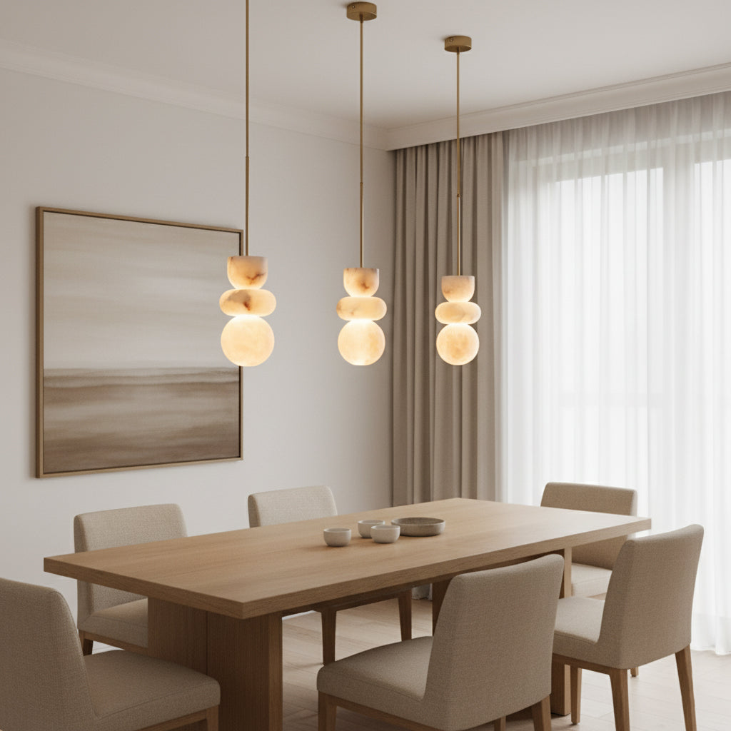 Alabaster Totem Pendant Light