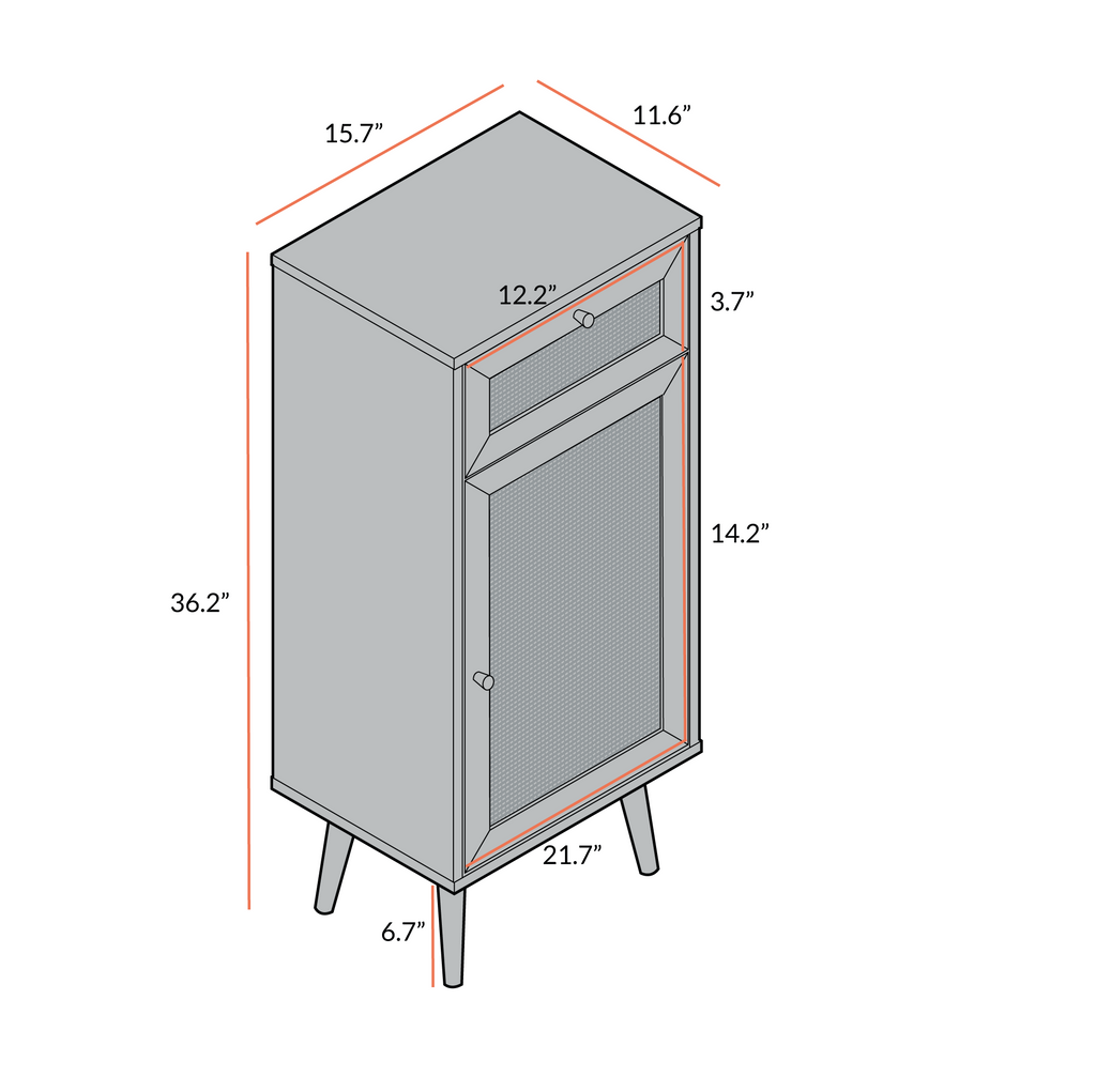 Frances Rattan Bathroom Cabinet – Black