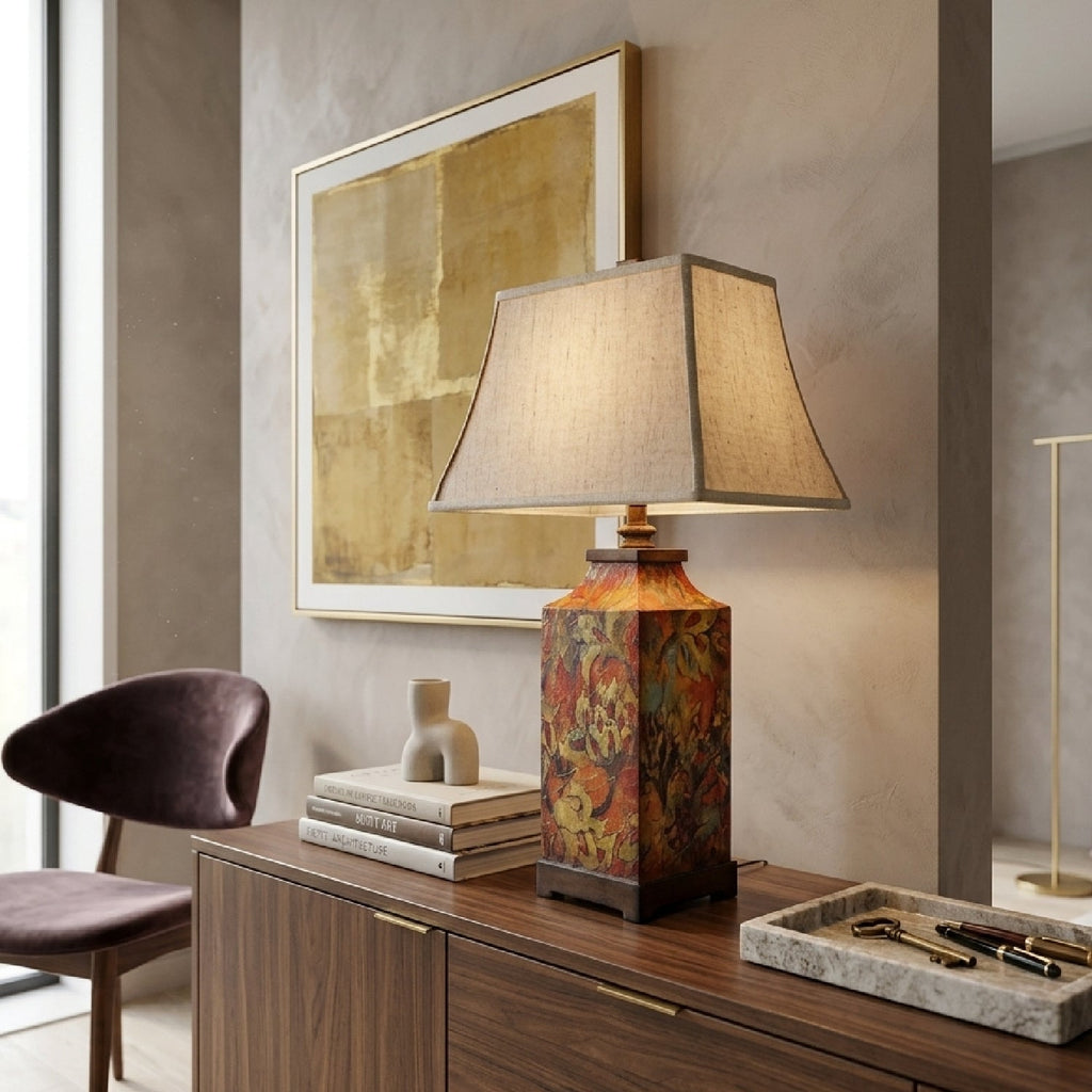 Floral Print Table Lamp