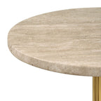Travertine Round Accent Table