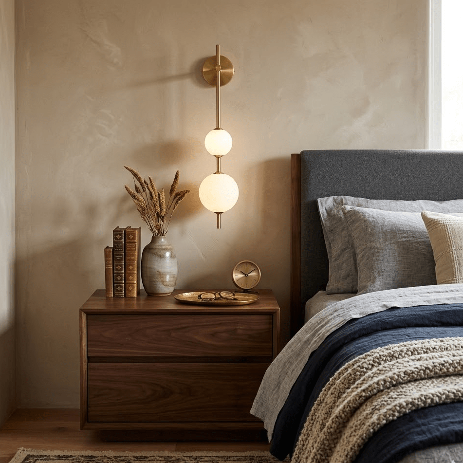 Vertical Globe Wall Light