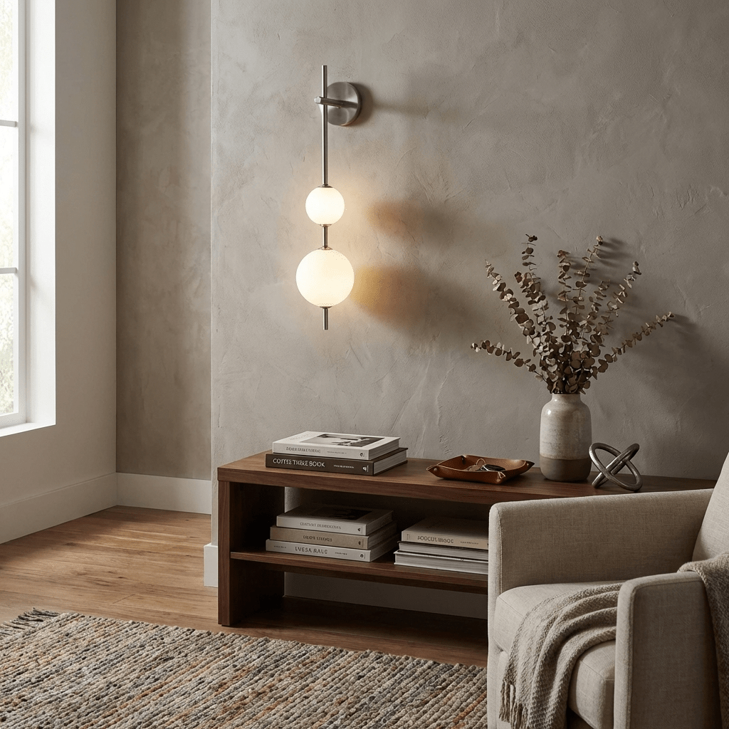 Vertical Globe Wall Light