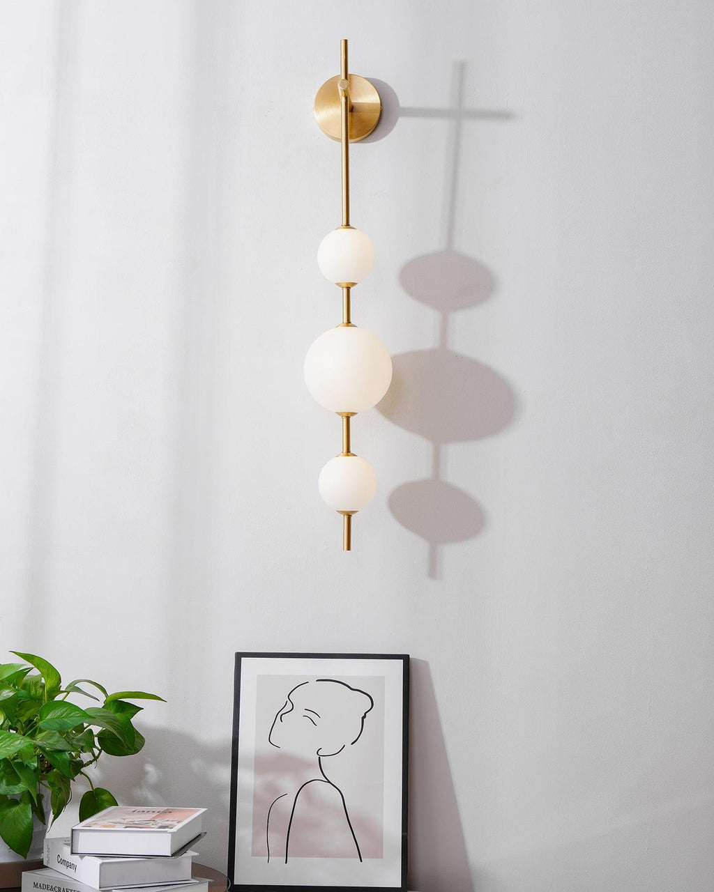 Vertical Globe Wall Light