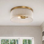 Vesper Ribbed Glass Flush Mount Light