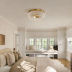 Vesper Ribbed Glass Flush Mount Light