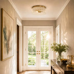 Vesper Ribbed Glass Flush Mount Light