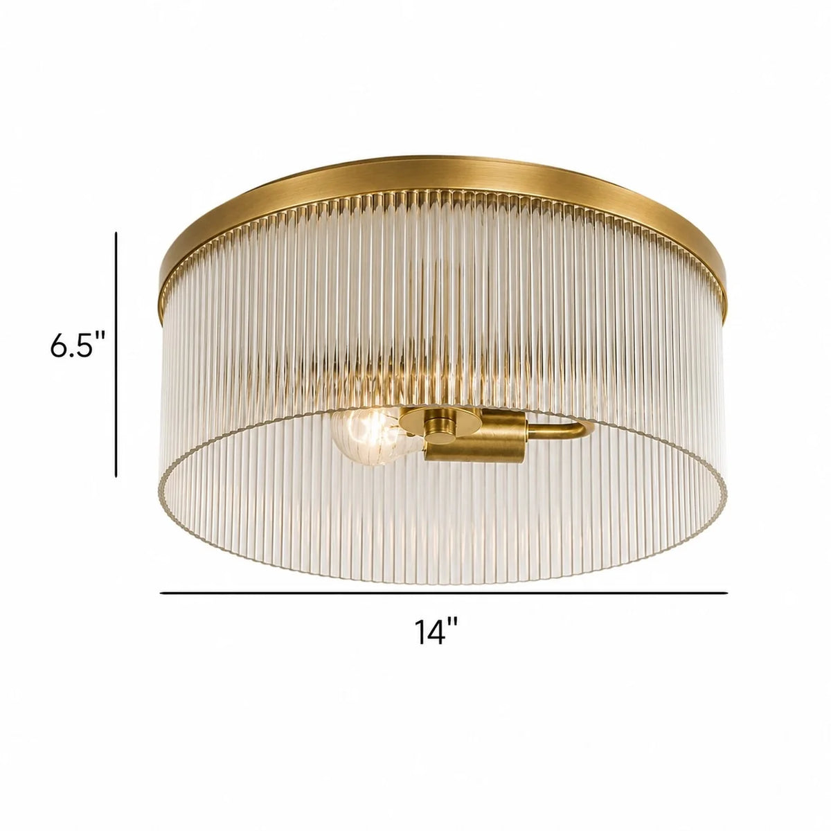 Vesper Ribbed Glass Flush Mount Light
