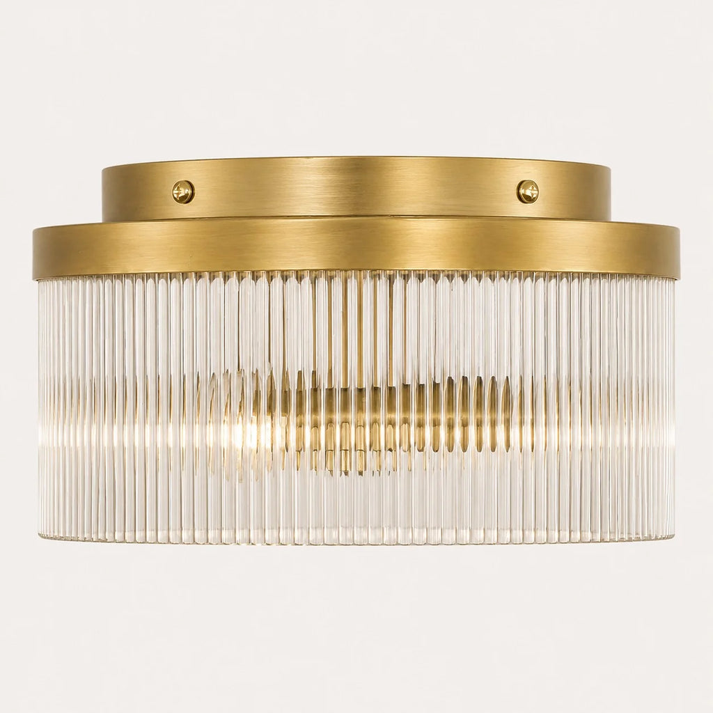 Vesper Ribbed Glass Flush Mount Light