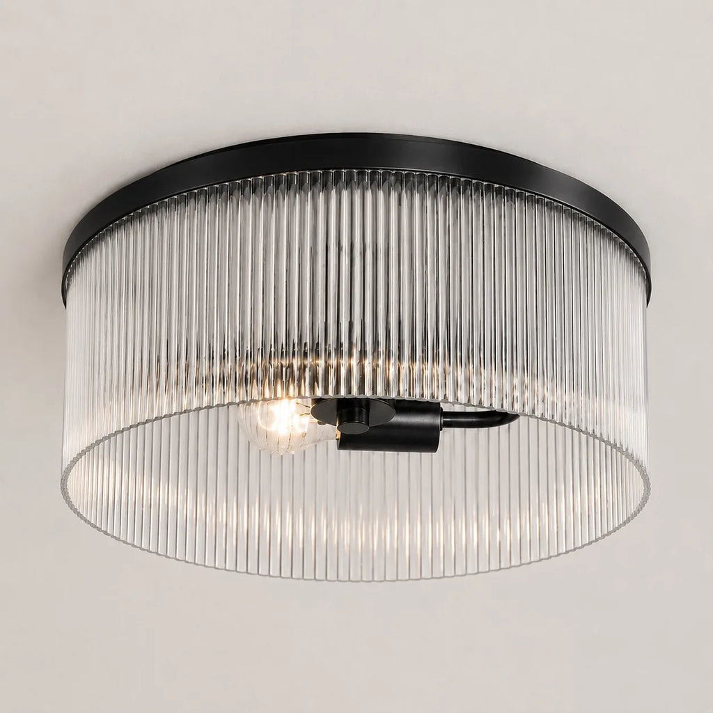 Vesper Ribbed Glass Flush Mount Light