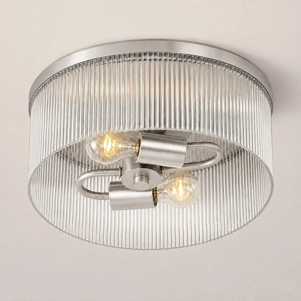 Vesper Ribbed Glass Flush Mount Light