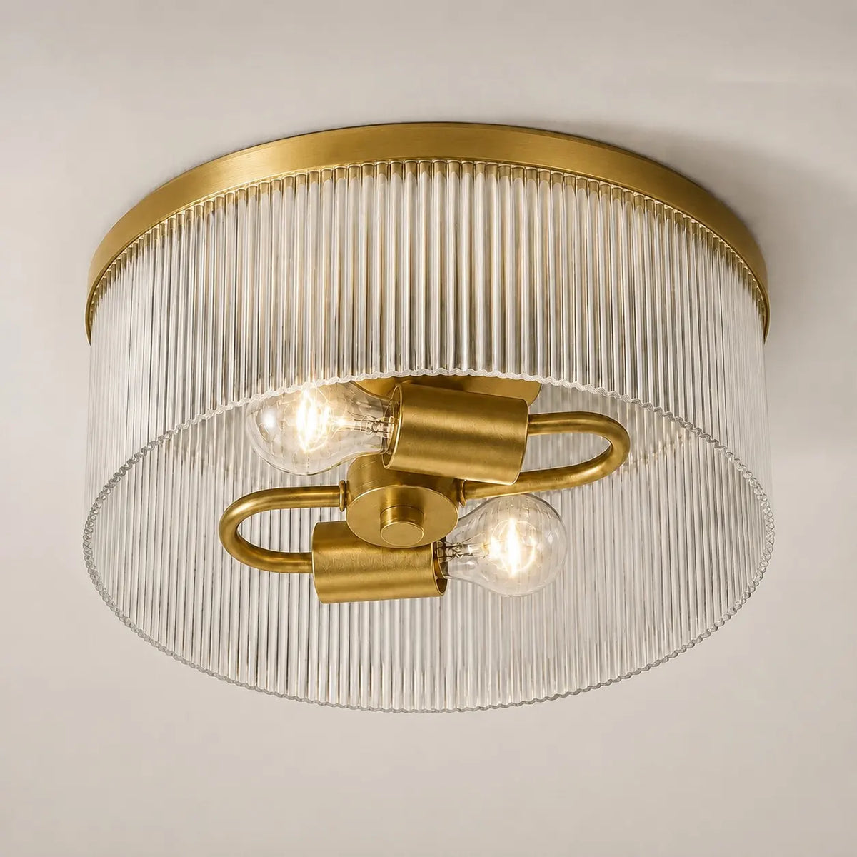 Vesper Ribbed Glass Flush Mount Light
