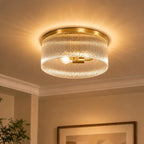 Vesper Ribbed Glass Flush Mount Light