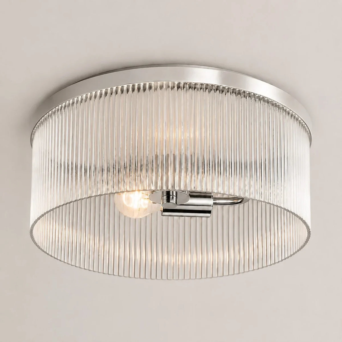 Vesper Ribbed Glass Flush Mount Light