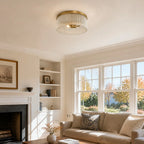 Vesper Ribbed Glass Flush Mount Light