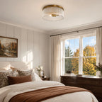 Vesper Ribbed Glass Flush Mount Light