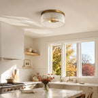 Vesper Ribbed Glass Flush Mount Light