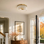 Vesper Ribbed Glass Flush Mount Light