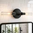 Vireo Ribbed Glass Tube Wall Sconce