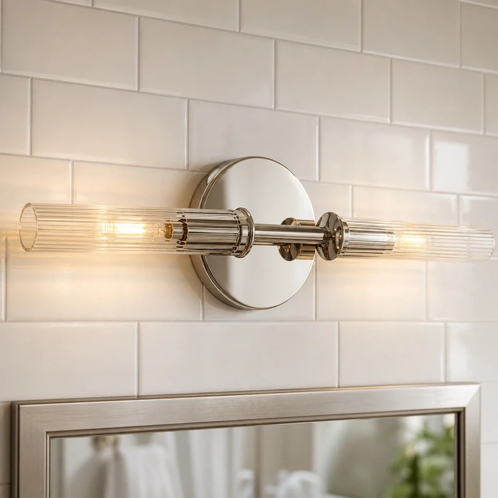 Vireo Ribbed Glass Tube Wall Sconce