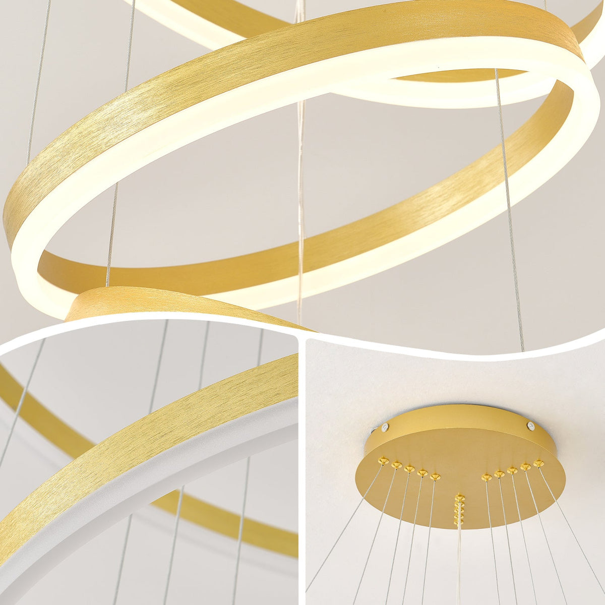 Three-Ring LED Pendant Light