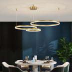 Arisha Ring Pendant Light – Modern Black and Gold Circular Ceiling Fixture
