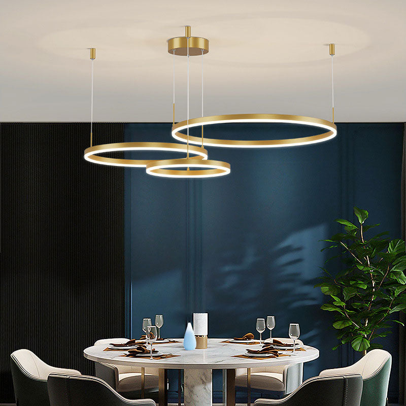 Arisha Ring Pendant Light – Modern Black and Gold Circular Ceiling Fixture