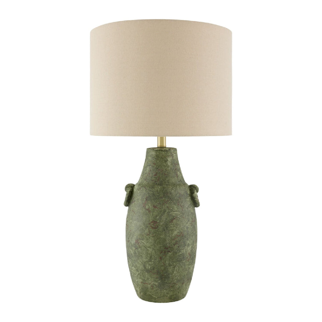 Hand-Painted Green Ceramic Table Lamp