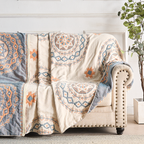 Serene Mandala Cotton Throw