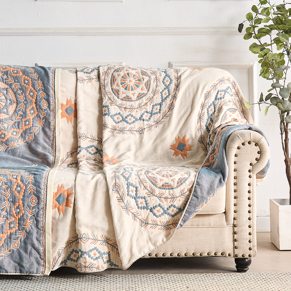 Serene Mandala Cotton Throw
