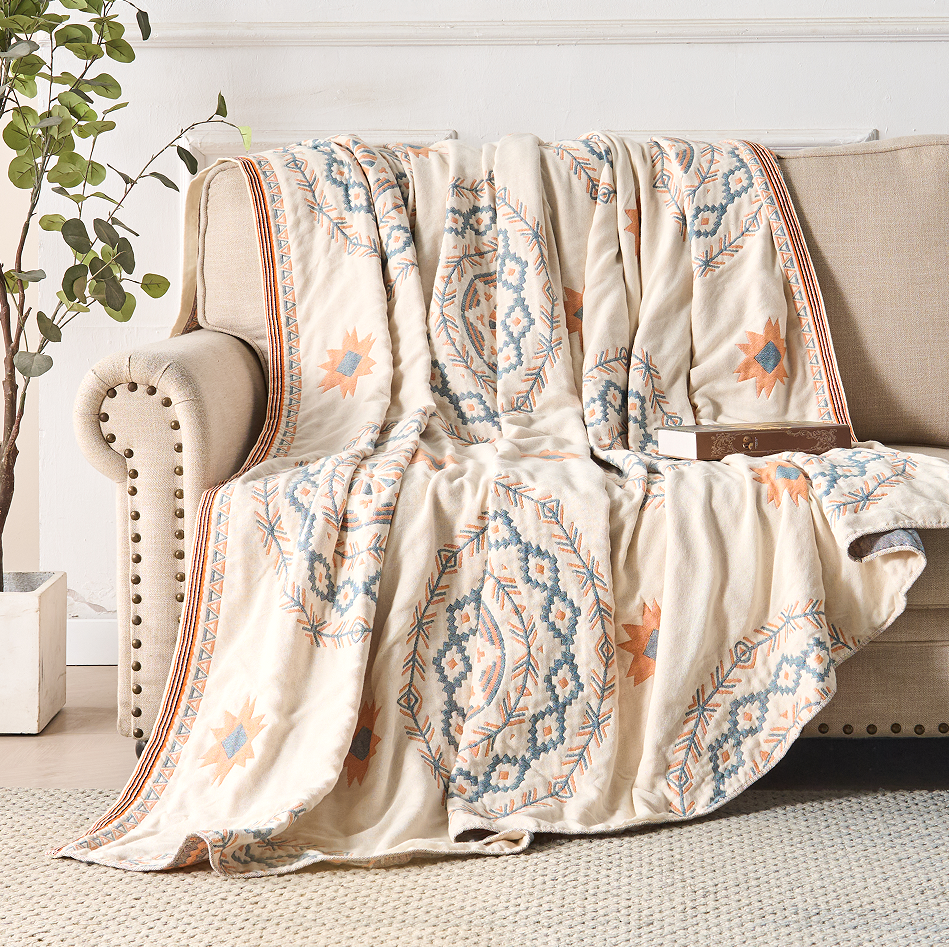 Serene Mandala Cotton Throw