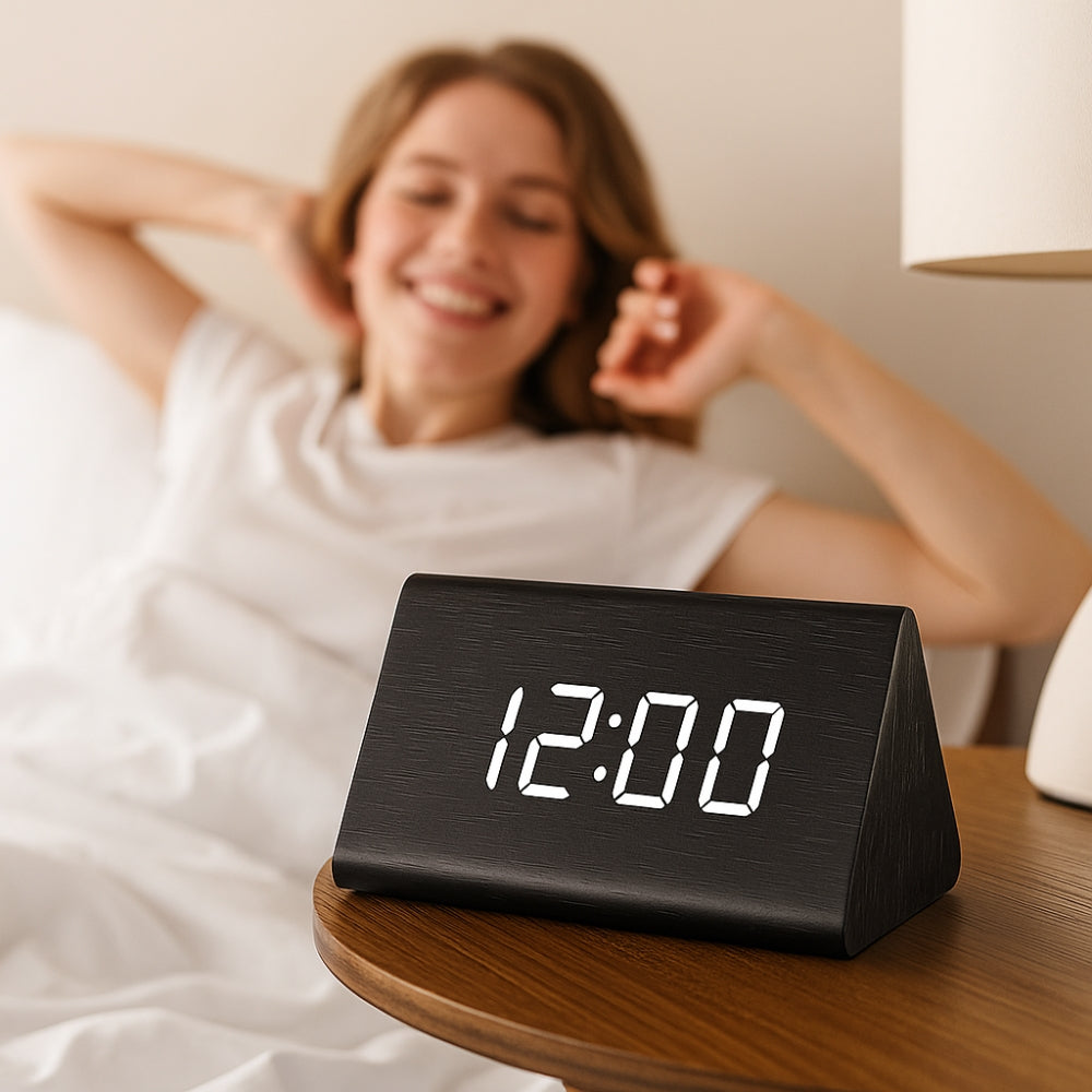 Elora Wooden LED Alarm Clock