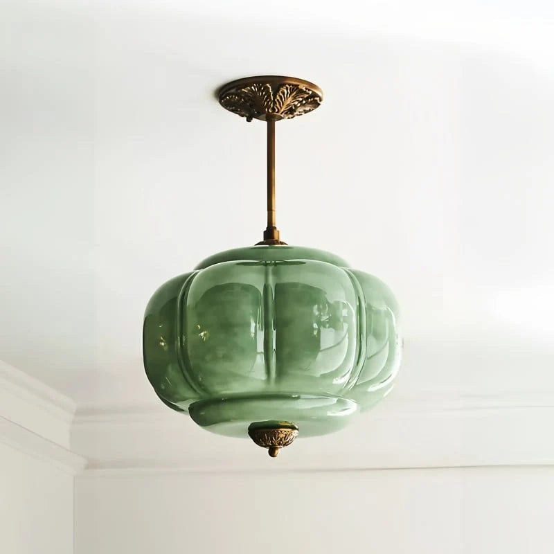 Eloise Pumpkin Glass Semi-Flush Light