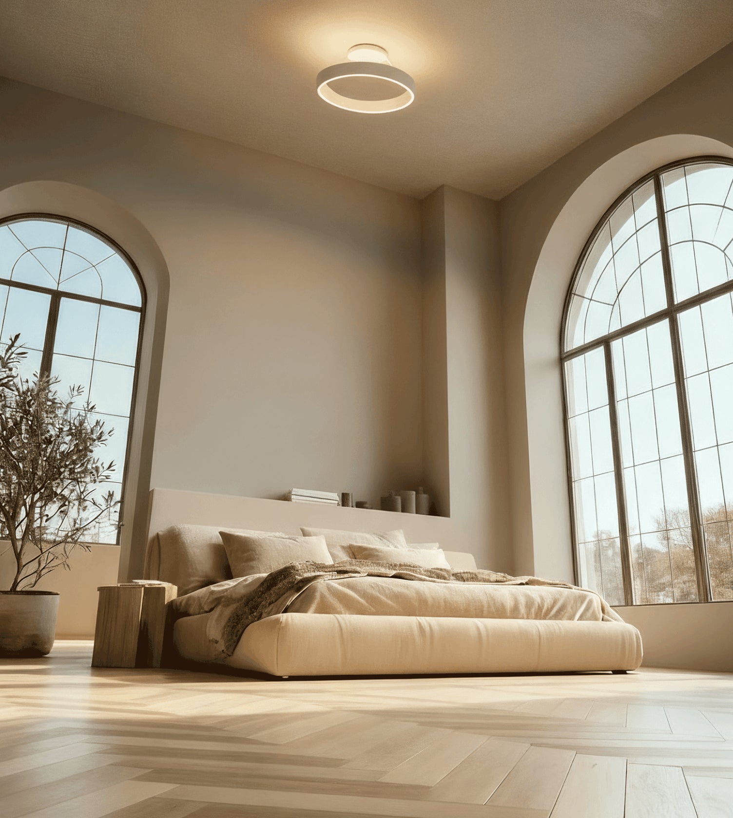 Solei Dimmable LED Ceiling Light – Elegant Aluminium Design with Adjustable Brightness