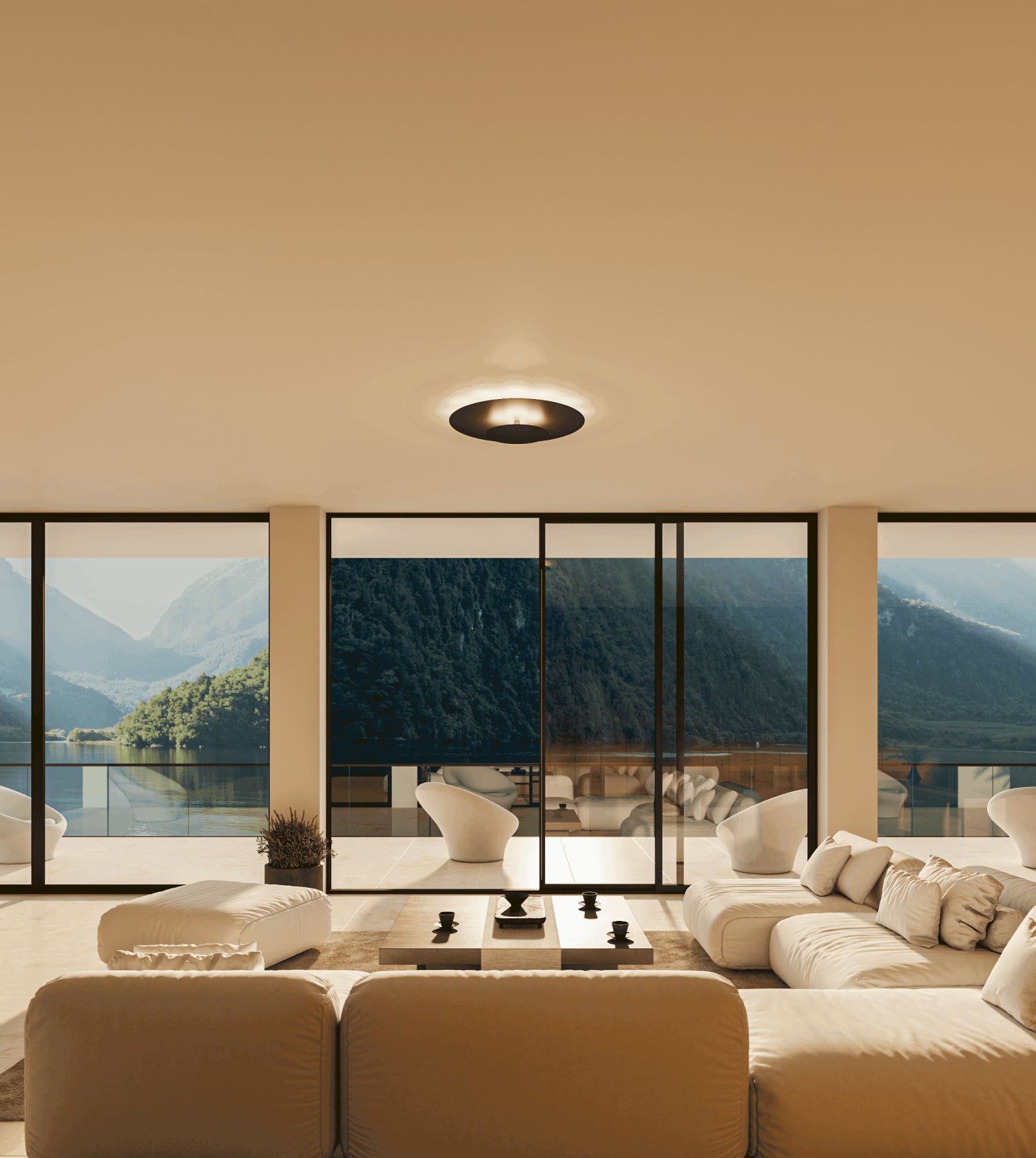 Tulio White LED Ceiling Light – Modern Design with Soft Indirect Illumination