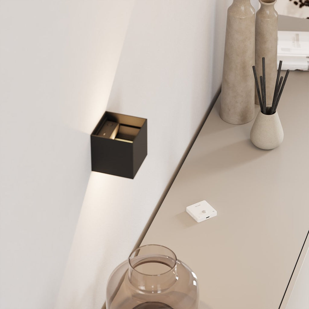 Xena Rechargeable LED Wall Light – Dimmable Black Aluminium Sconce