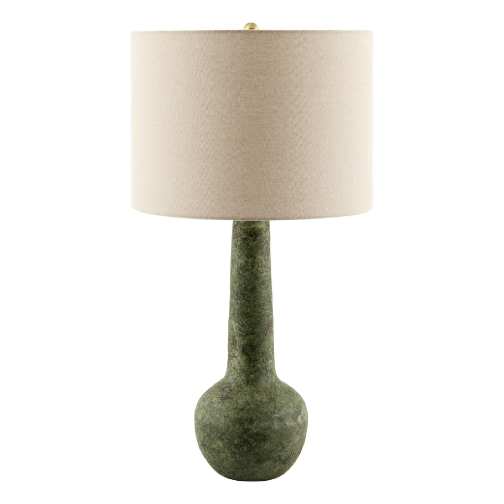 Hand-Painted Green Ceramic Table Lamp