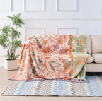 Floral Tassel Throw Blanket