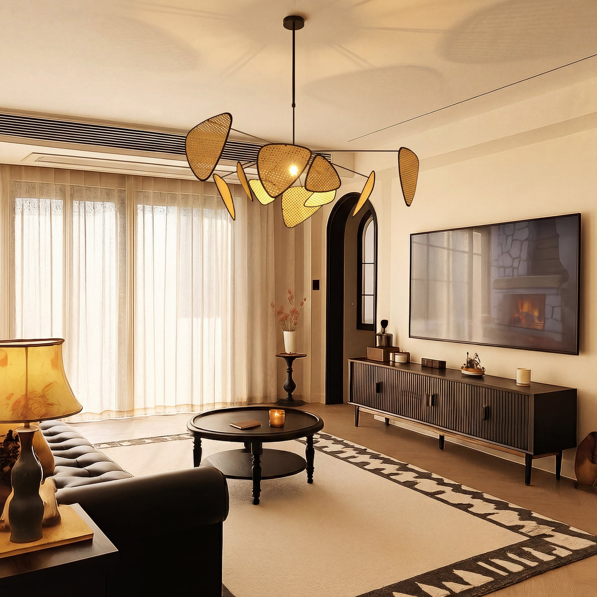Bria Handwoven Rattan Pendant Light