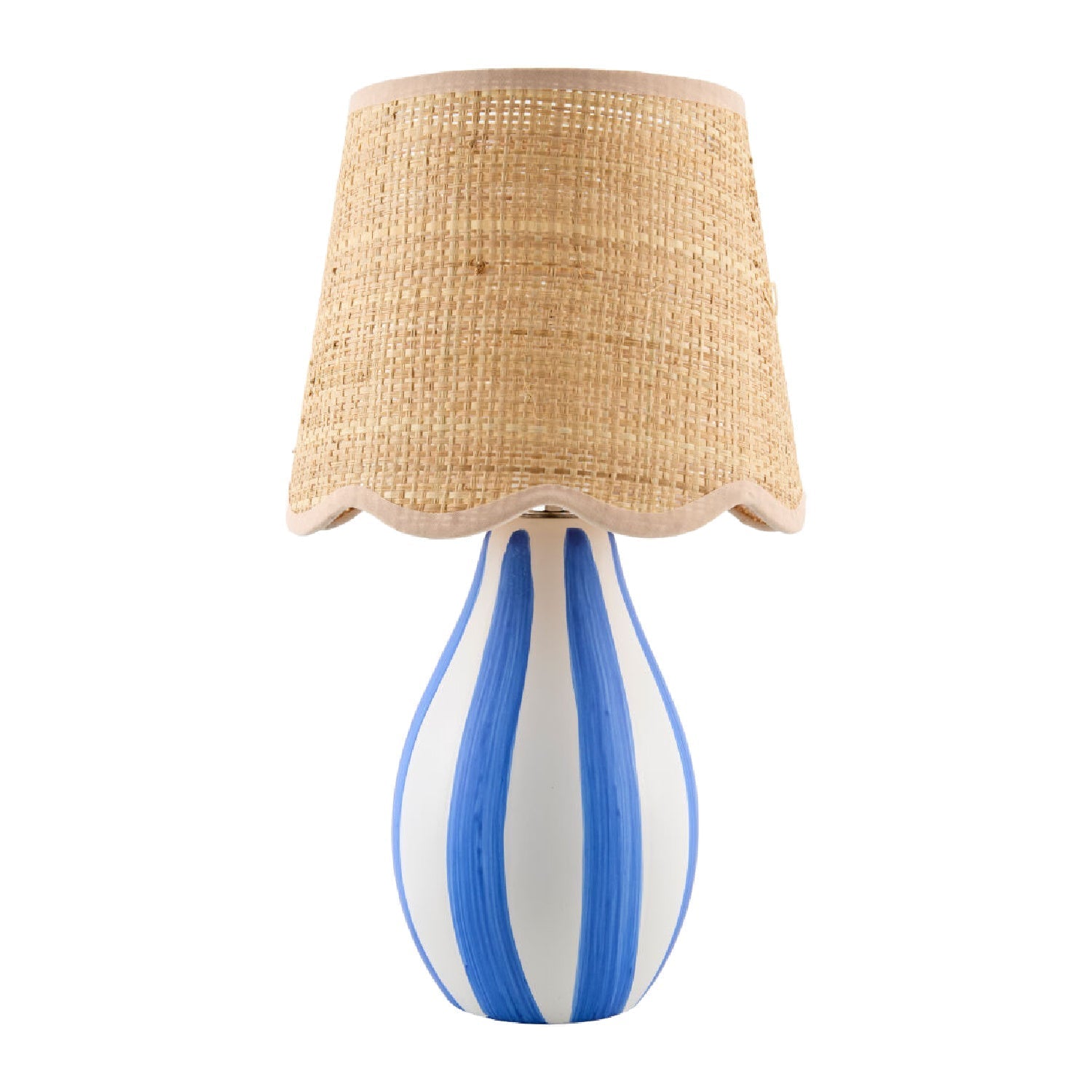Striped Ceramic Seagrass Table Lamp