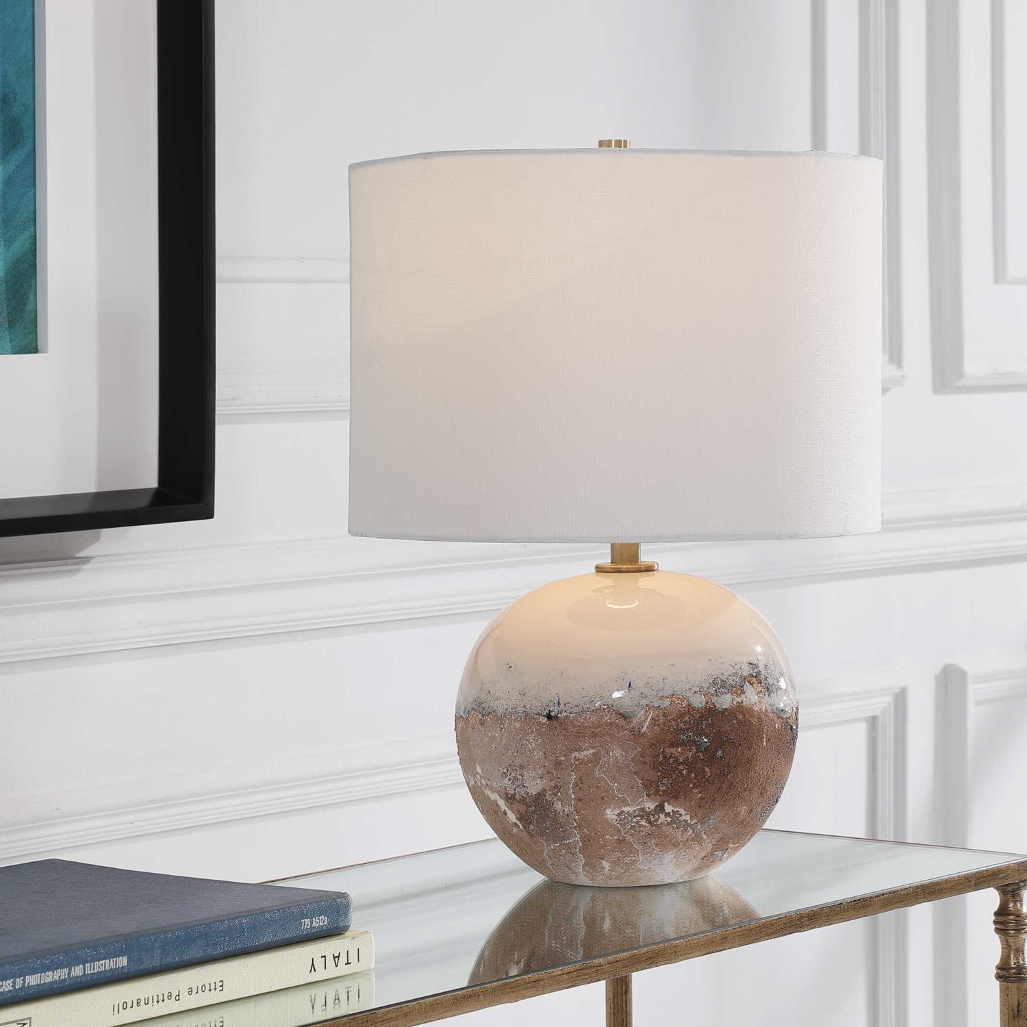 Earth-Toned Ceramic Accent Lamp