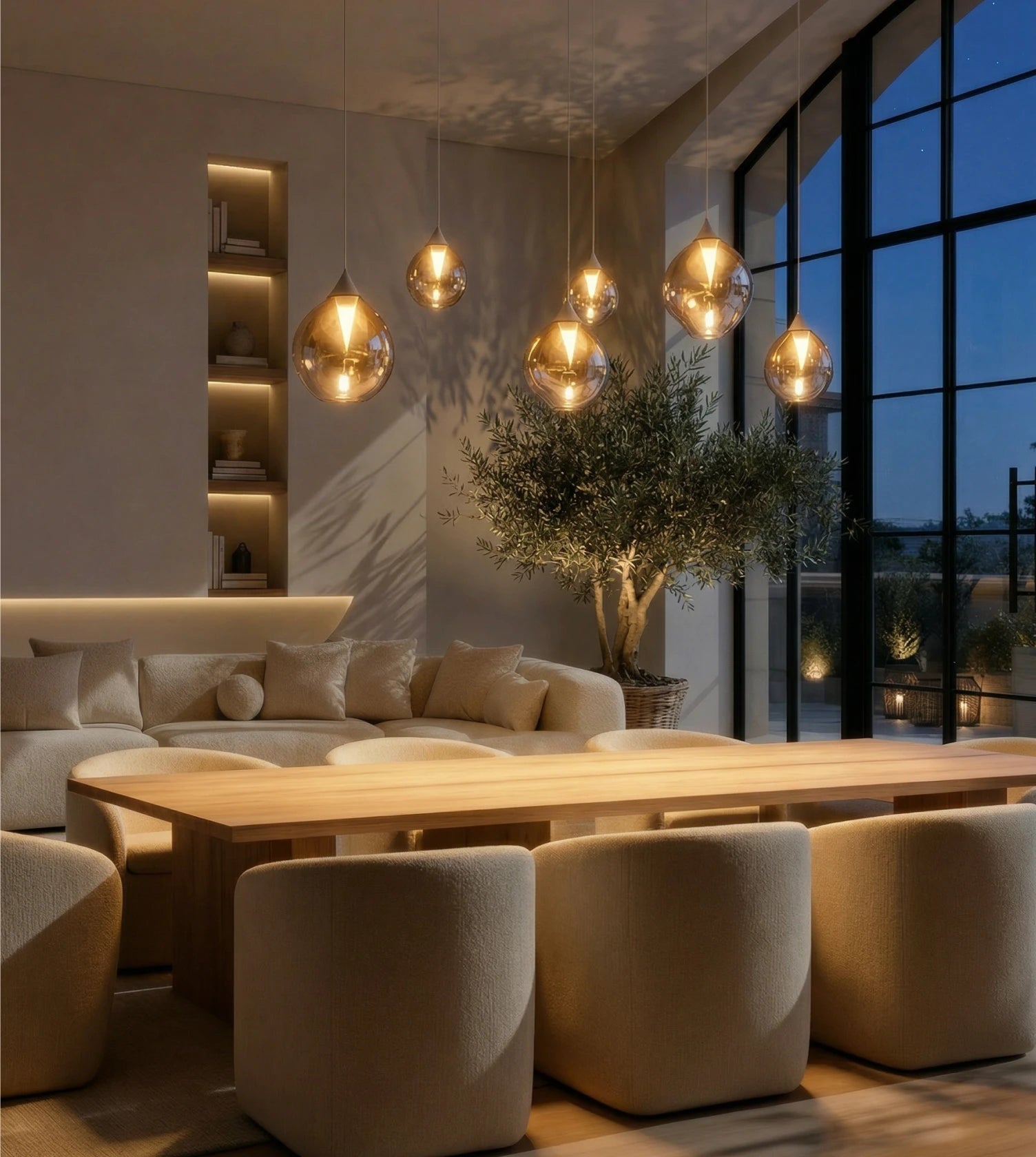 Somos Adjustable LED Pendant Light – Modern Metal Design with Height Adjustment