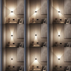 Xena Rechargeable LED Wall Light – Dimmable Black Aluminium Sconce