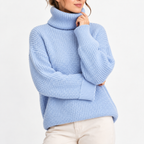 Women's Waffle Knit Turtleneck Sweater