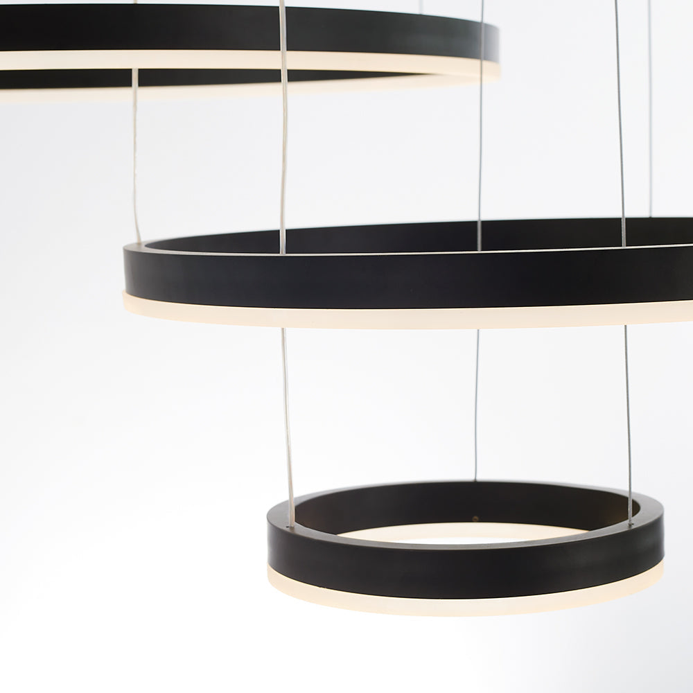 Arisha Ring Pendant Light – Modern Black and Gold Circular Ceiling Fixture