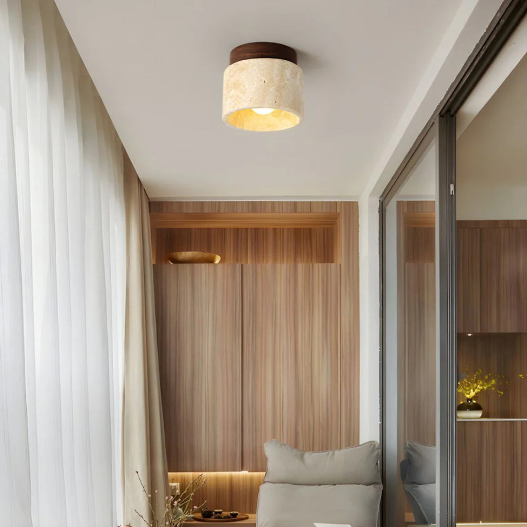 Radia Travertine Ceiling Lamp