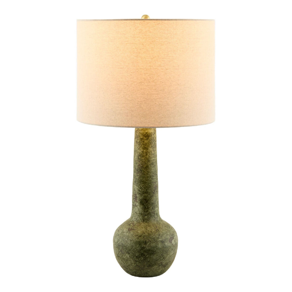 Hand-Painted Green Ceramic Table Lamp