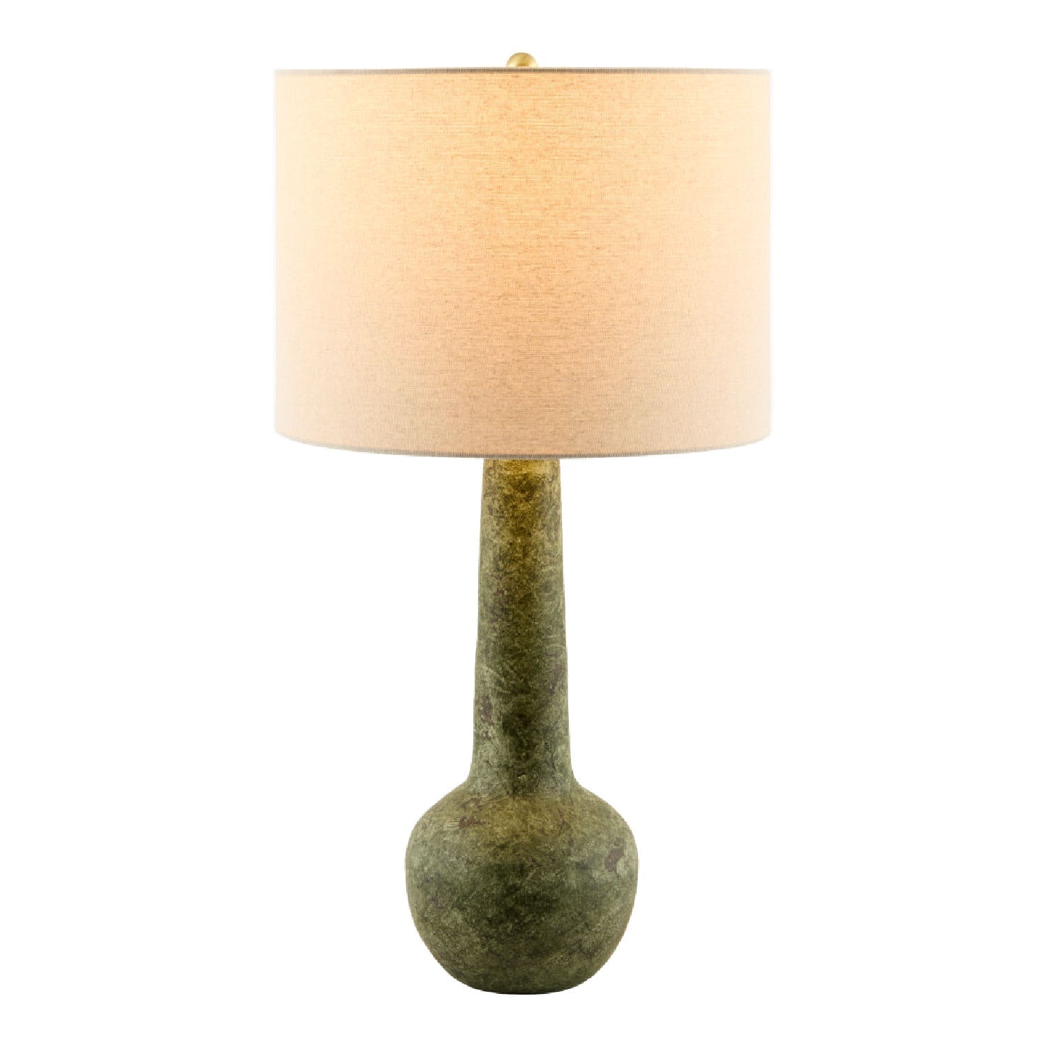 Hand-Painted Green Ceramic Table Lamp