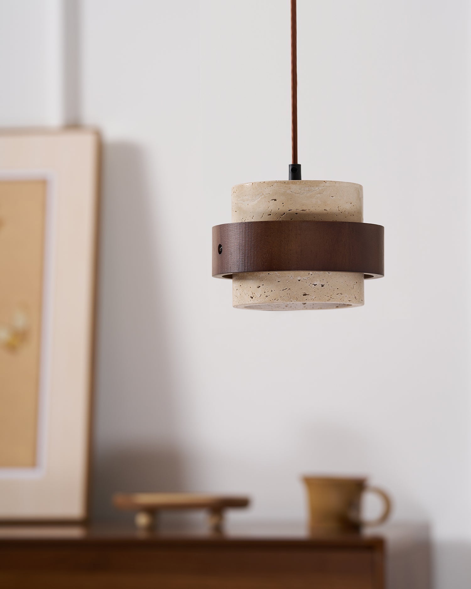 Perra Travertine Pendant Light