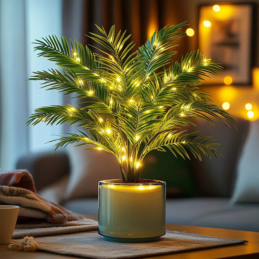 Palmenzauber LED Palm Leaf Lamp – Tropical Green Accent Light