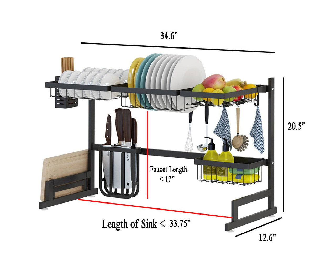 Over-Sink Dish Drying Rack